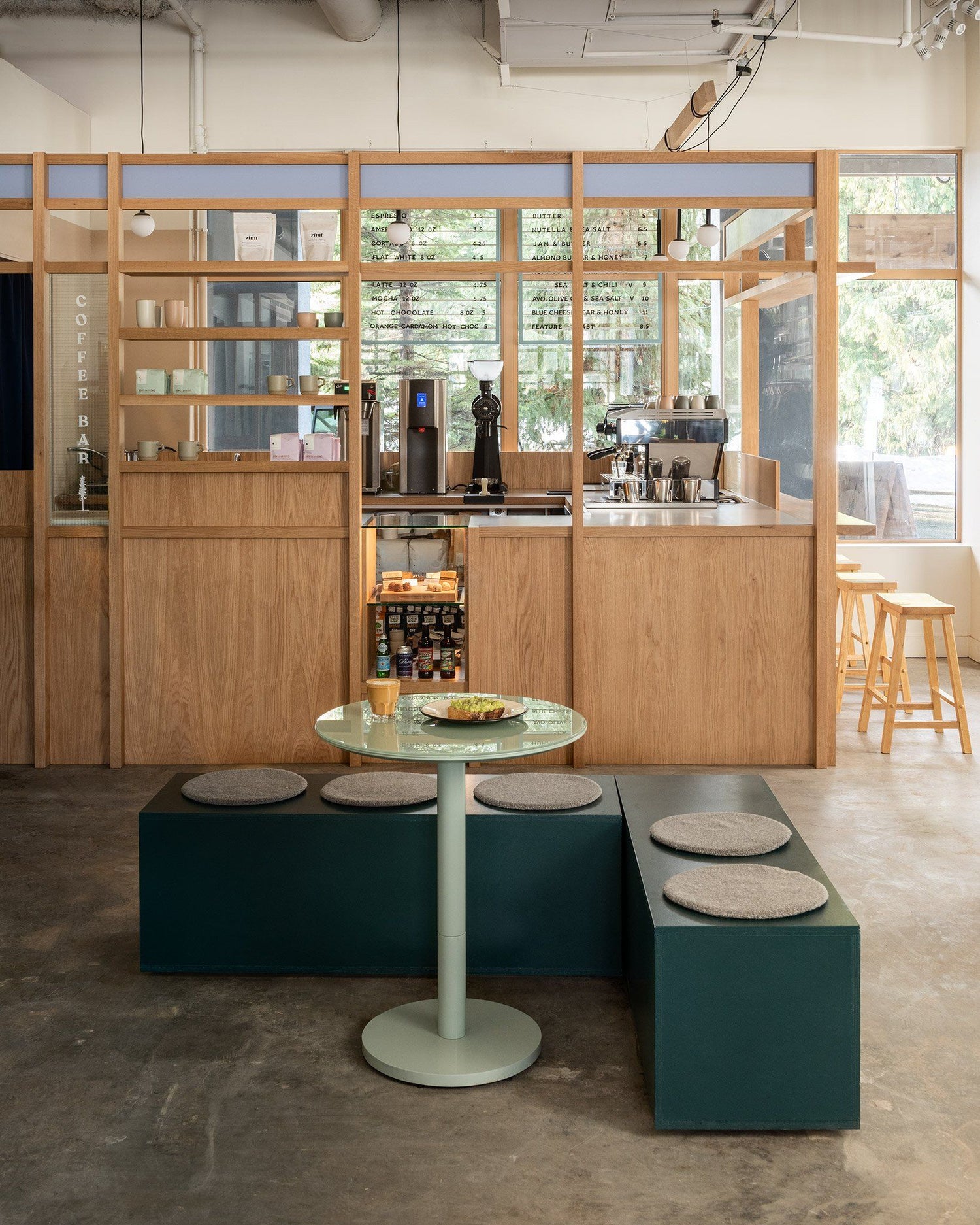 ecologyst coffee cafe whistler interior table