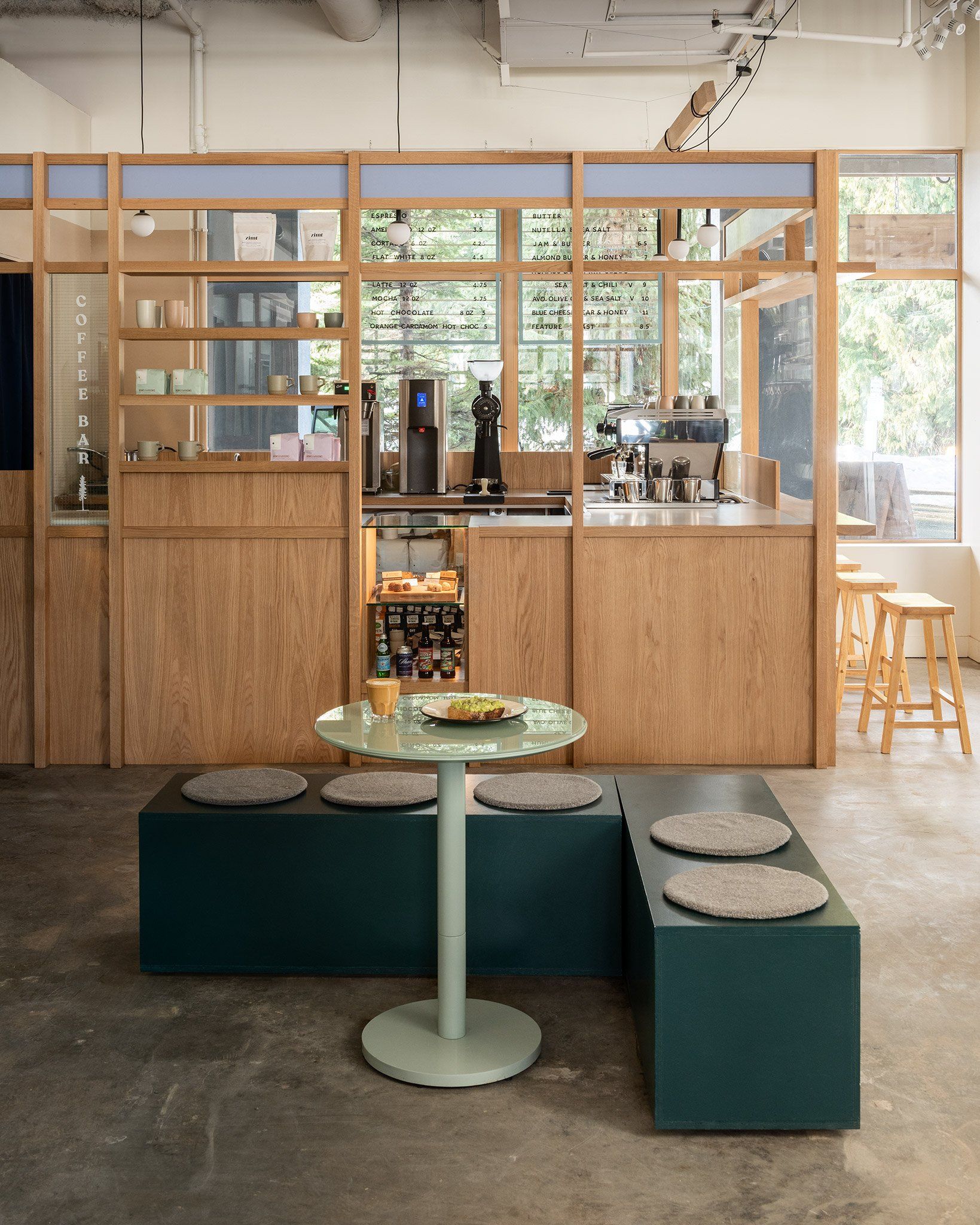 ecologyst coffee cafe whistler interior table