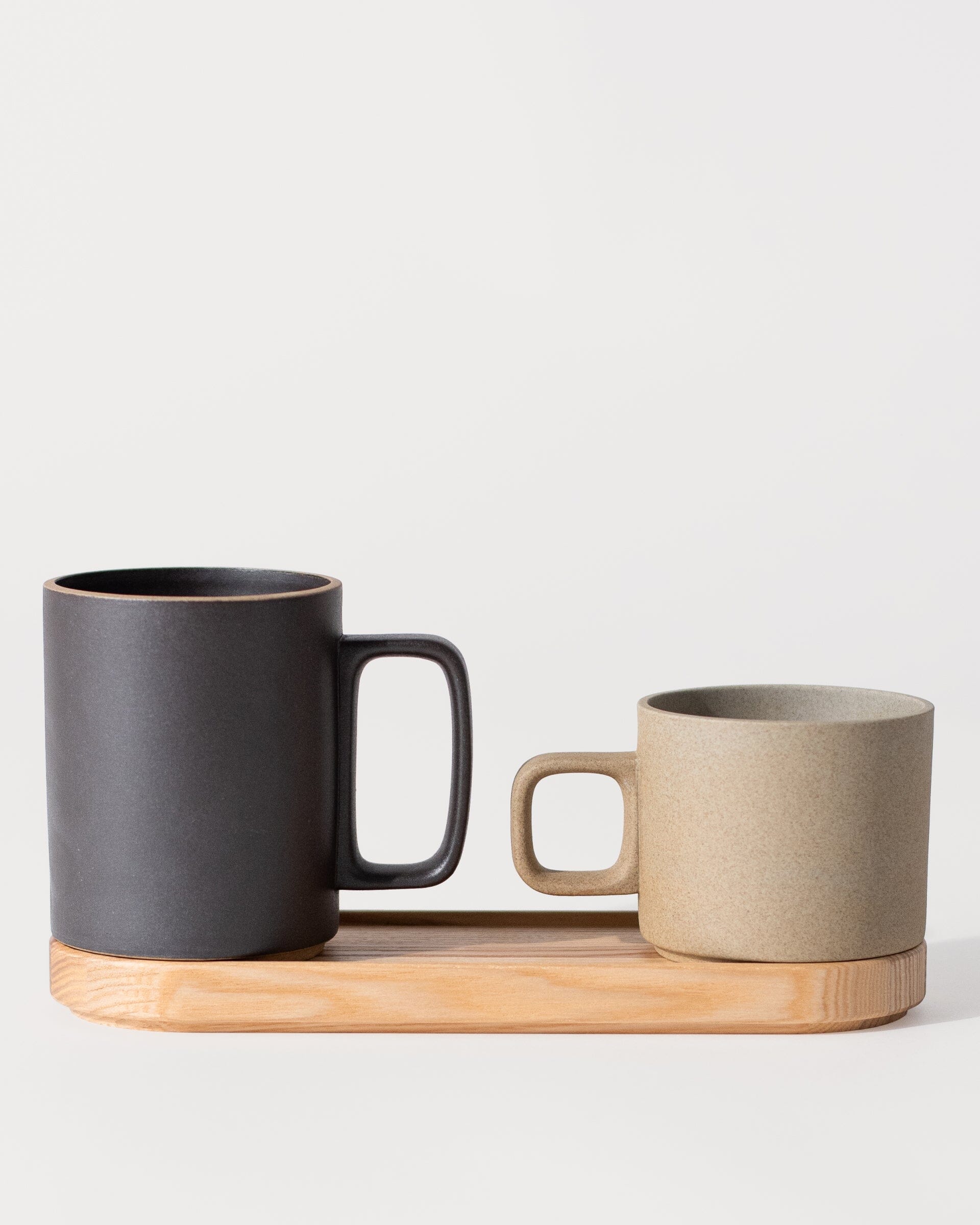 Hasami Ash Wooden Tray and Hasami Porcelain Mug Group Shot