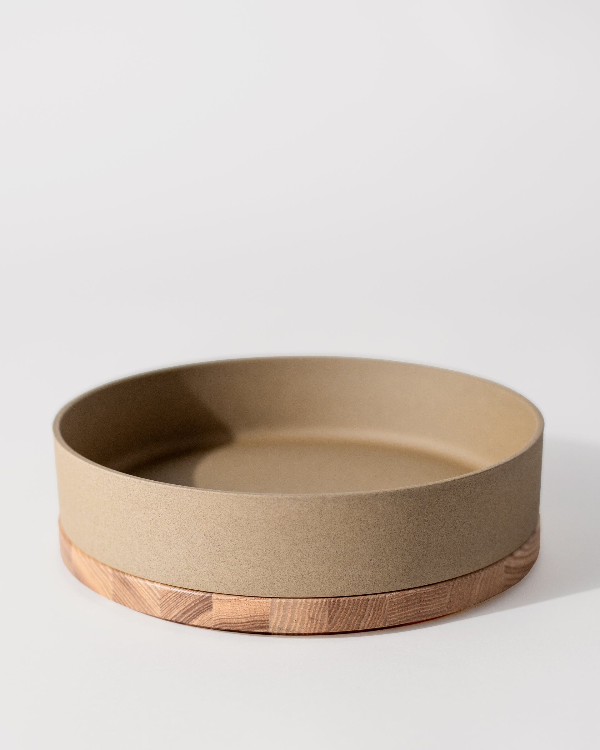 Hasami Porcelain Large Bowl in Natural with Large Ash Wooden Tray