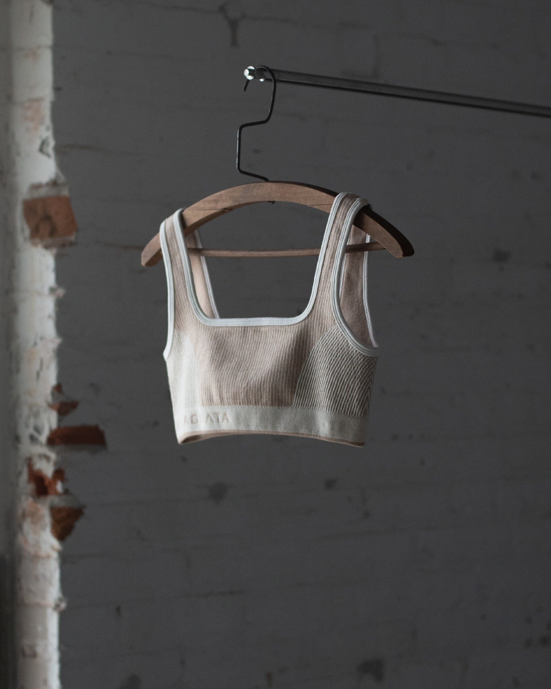 #color_cream/sandstone Nagnata Rib Bralette in Cream/Sandstone