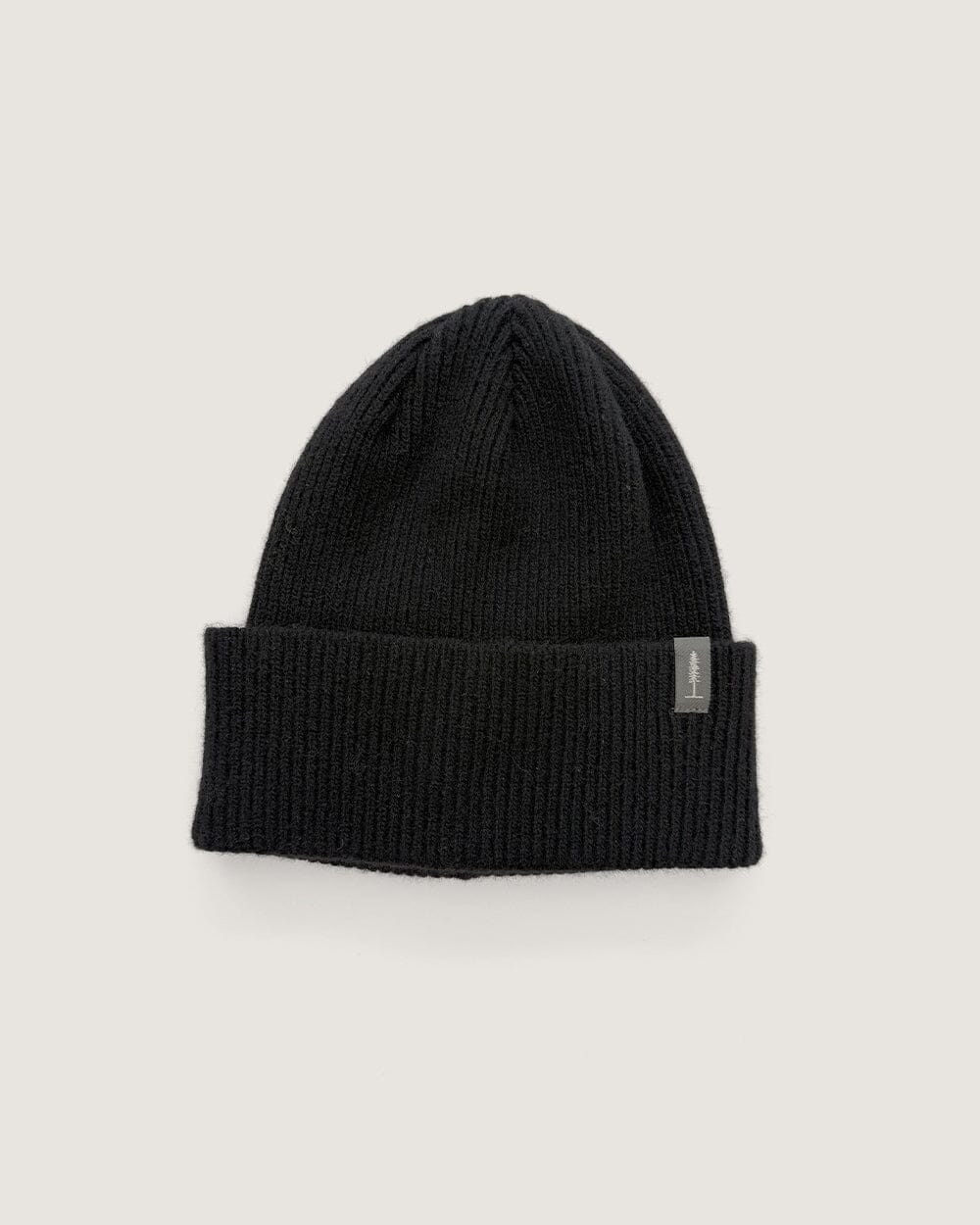 The Ribbed Merino/Cashmere Tree Toque - Black