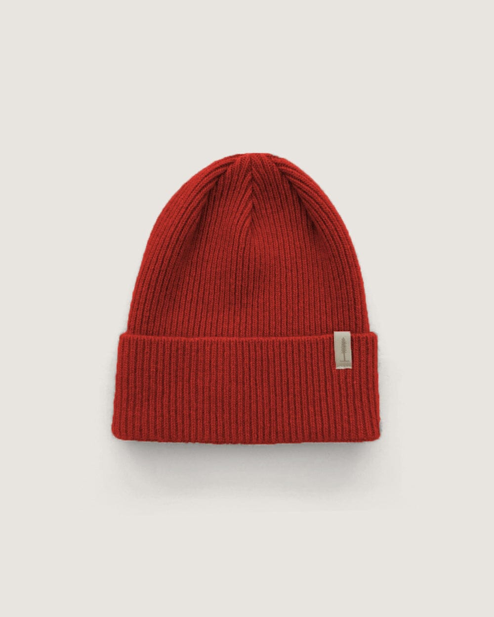 The Ribbed Merino/Cashmere Tree Toque - Red