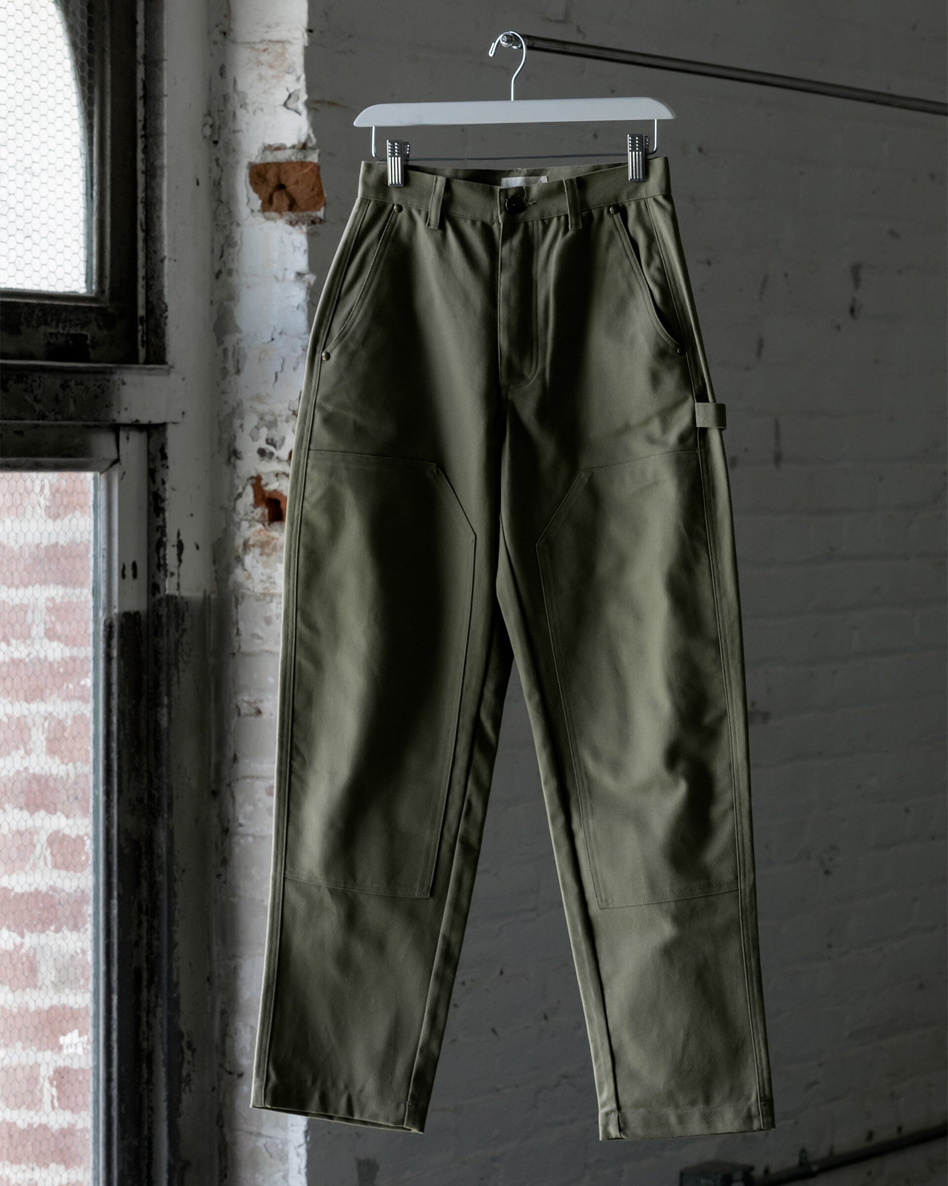 The Womens Canvas Work Pant in Coriander - Front #color_coriander