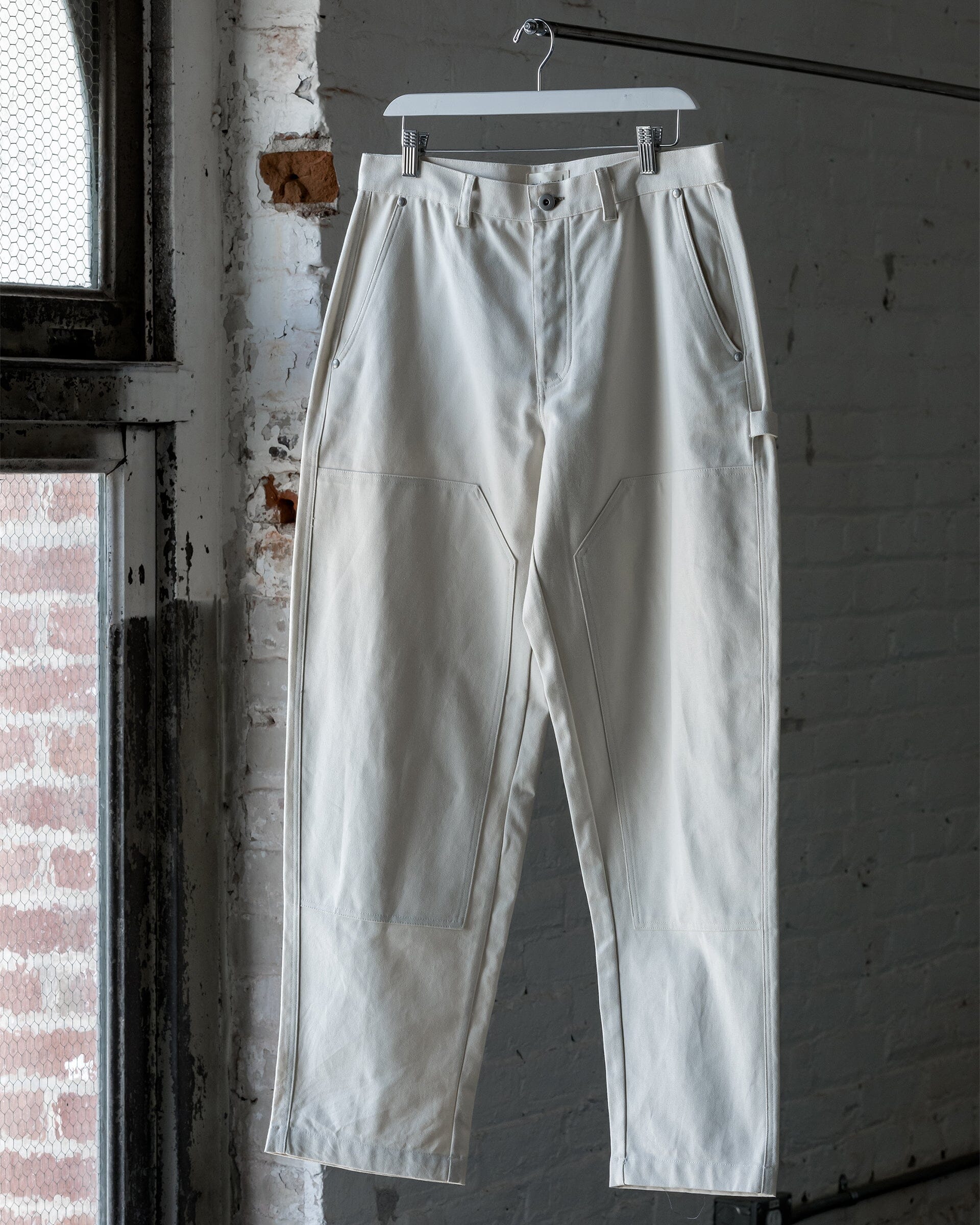 The Womens Canvas Work Pant in Salt - Front #color_salt