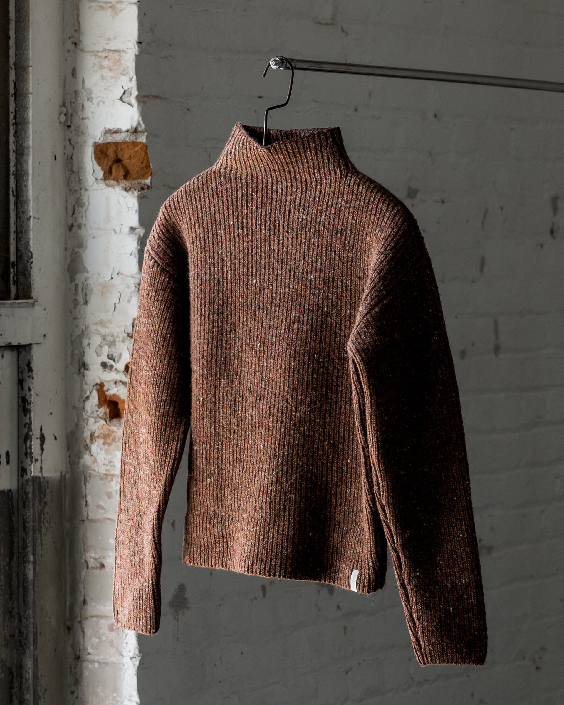 #color_speckled sunset The Women's Fisherman Sweater in Speckled Sunset Front 