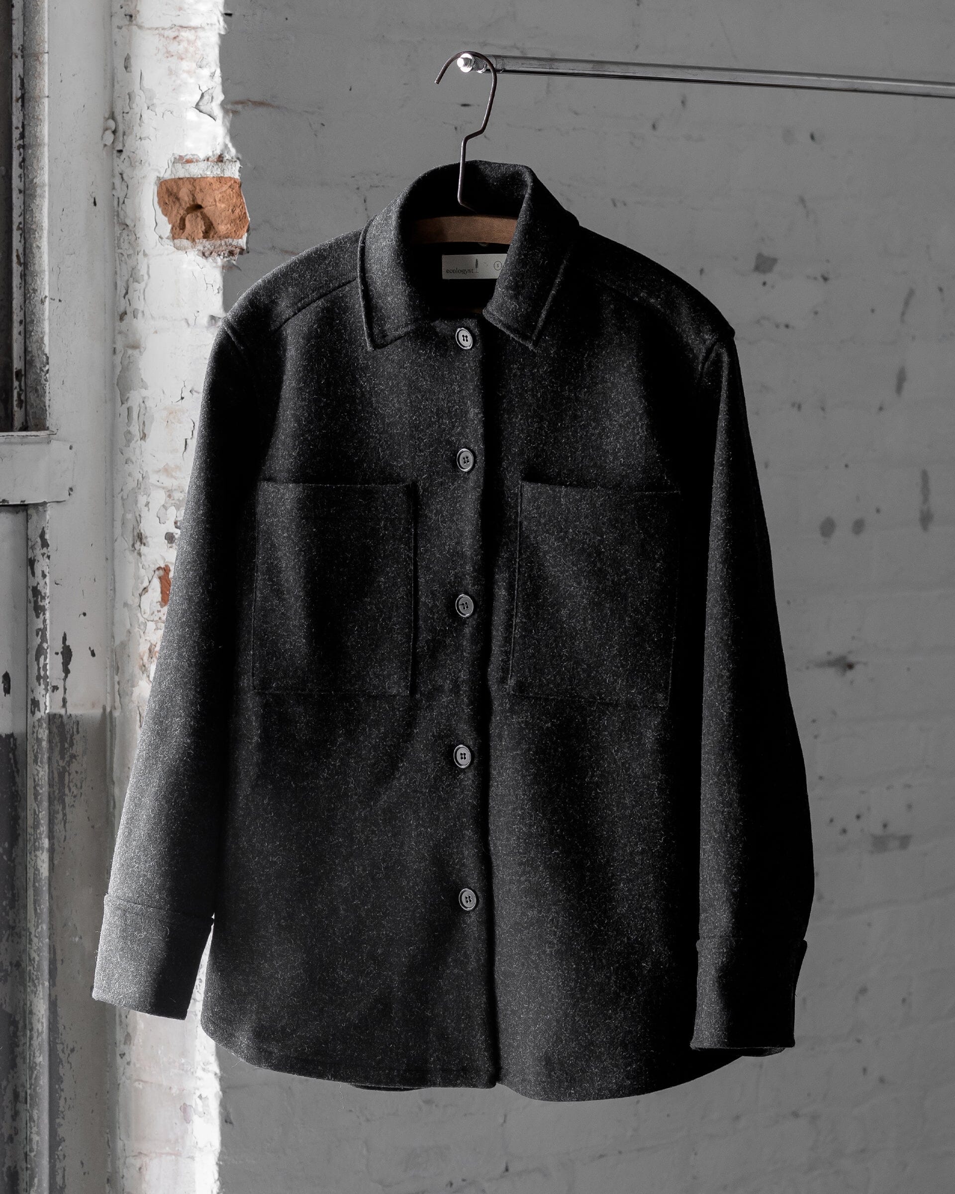 #color_charcoal The Womens Wool Harbour Coat in Charcoal Front 