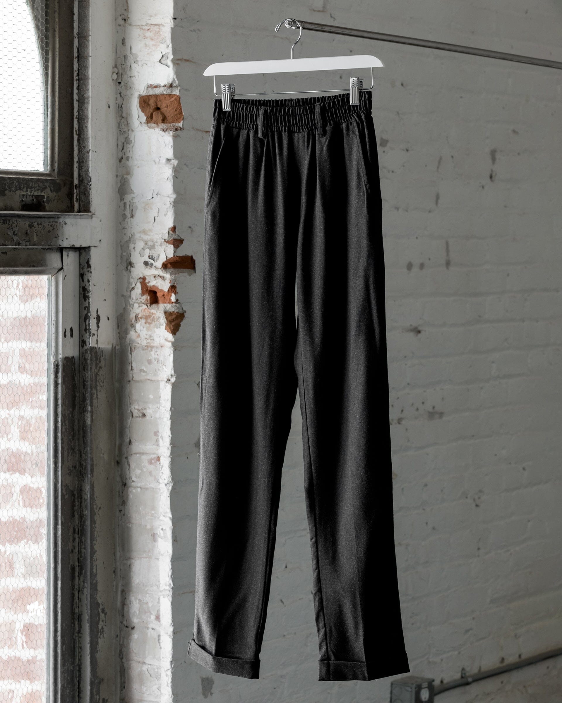 The Mens Light Wool Pants in Heather Charcoal - Front #color_heather charcoal