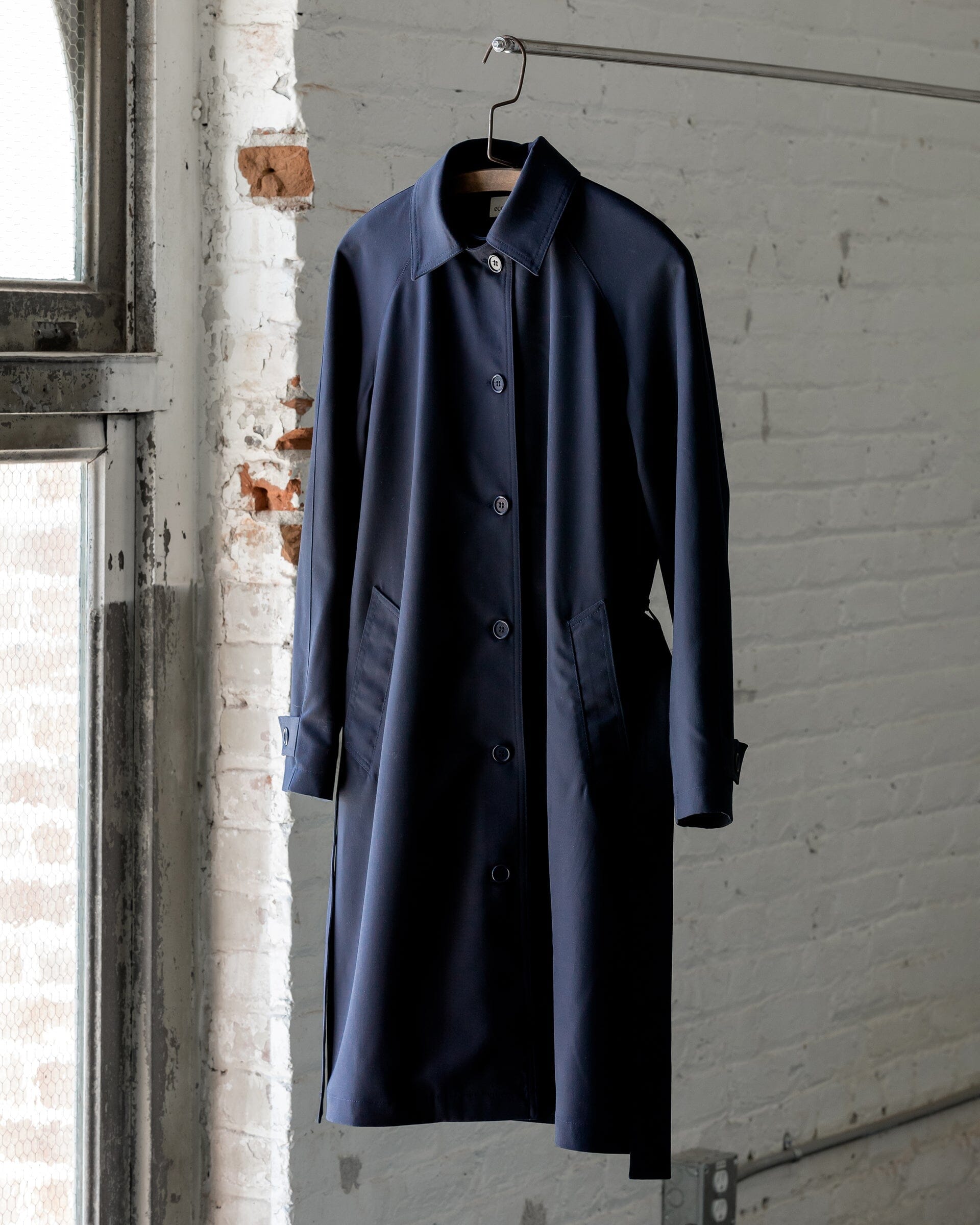#color_navy The Marzotto Trench in Navy Front 