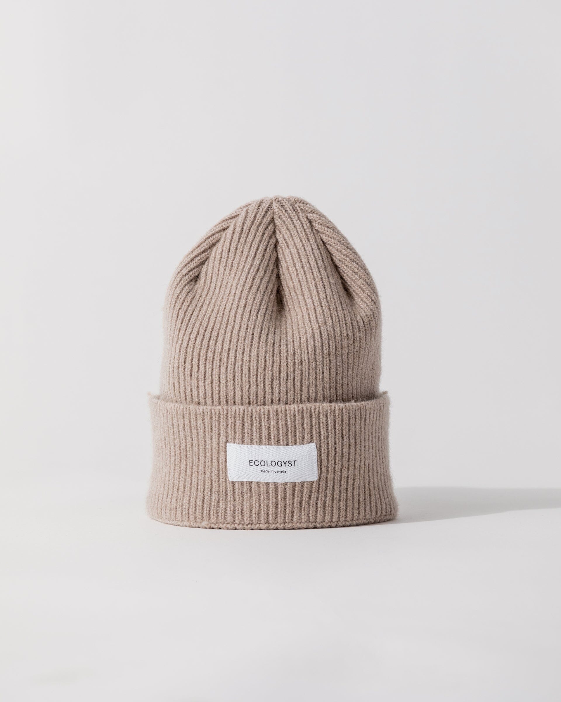 #color_beige The Ribbed Merino/Cashmere Toque in Beige Front 1