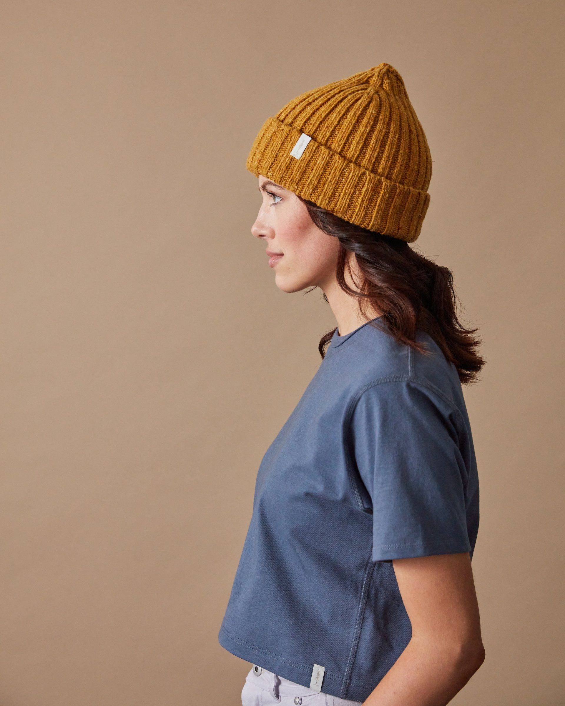 The Fisherman Toque in Speckled Yellow On Body 2 #color_speckled-yellow