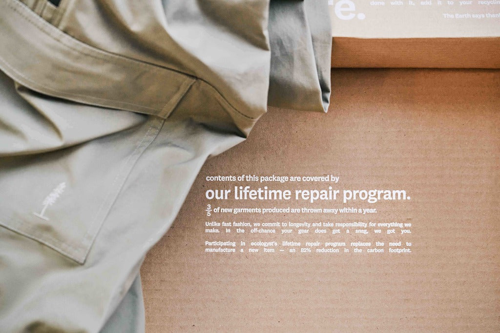 Our Sage Anorak sits in our eCommerce box that talks about our lifetime repairs program.