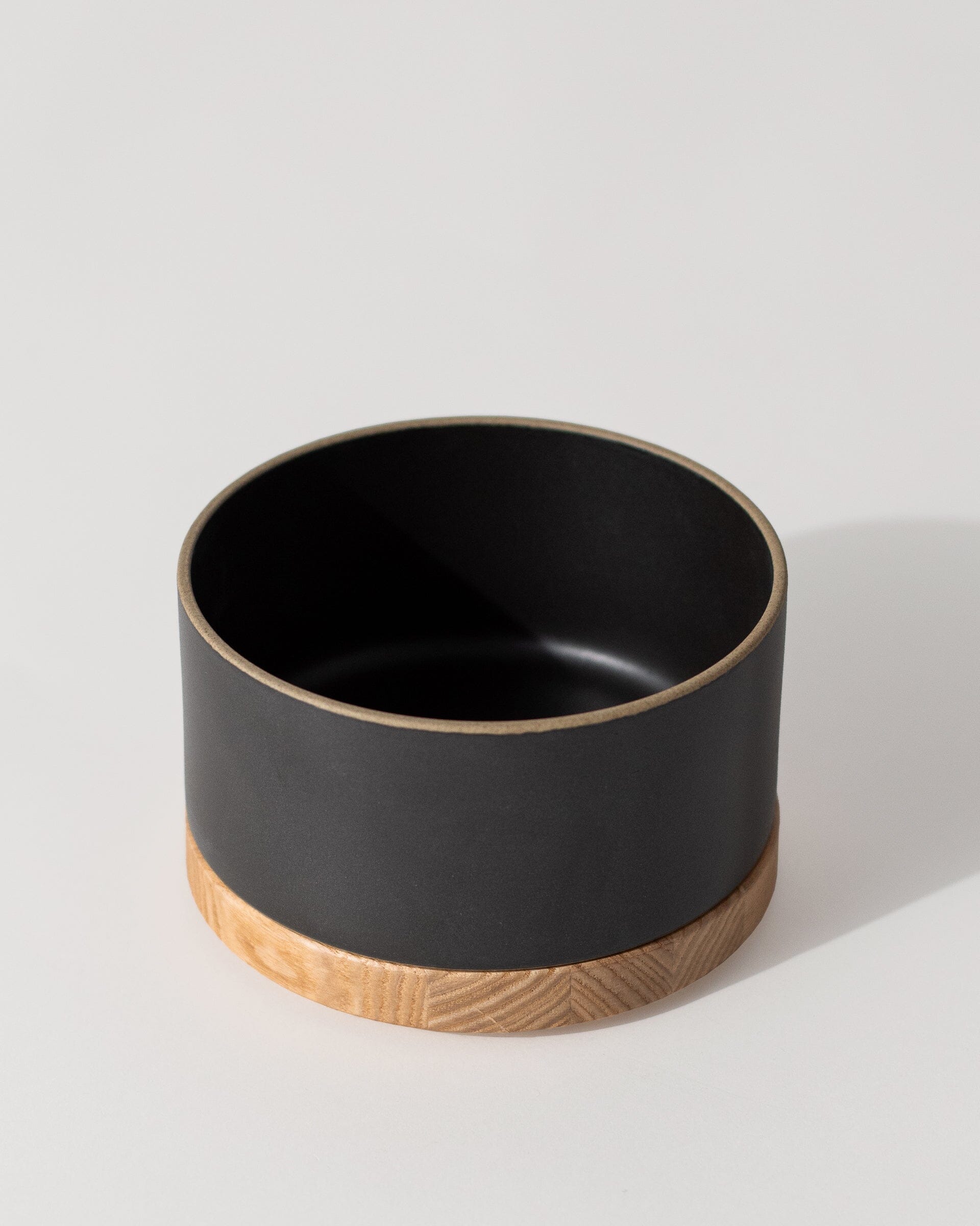 Hasami Porcelain Small Bowl in Black with small Ash Wooden Tray