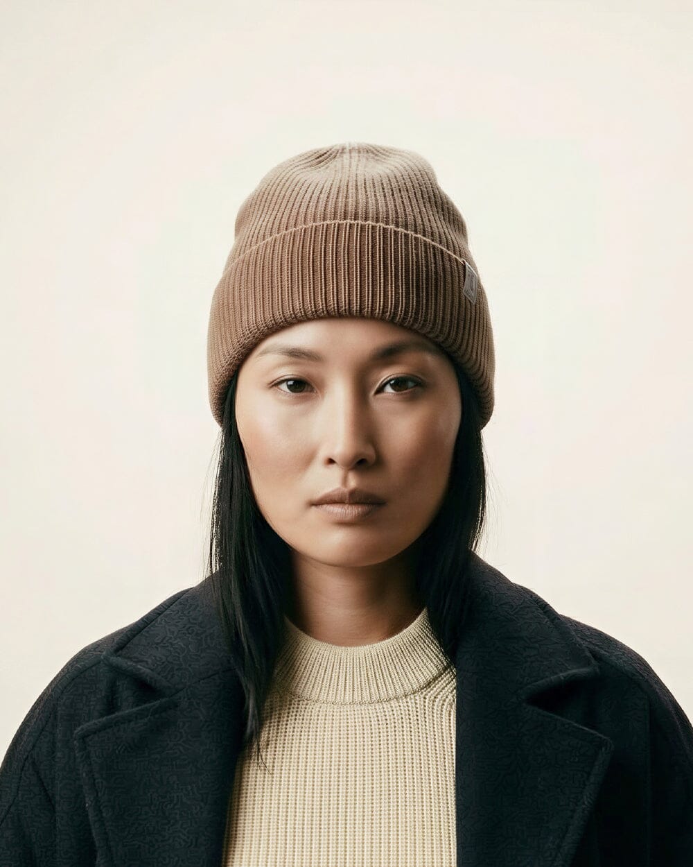 The Ribbed Merino/Cashmere Tree Toque - Oat