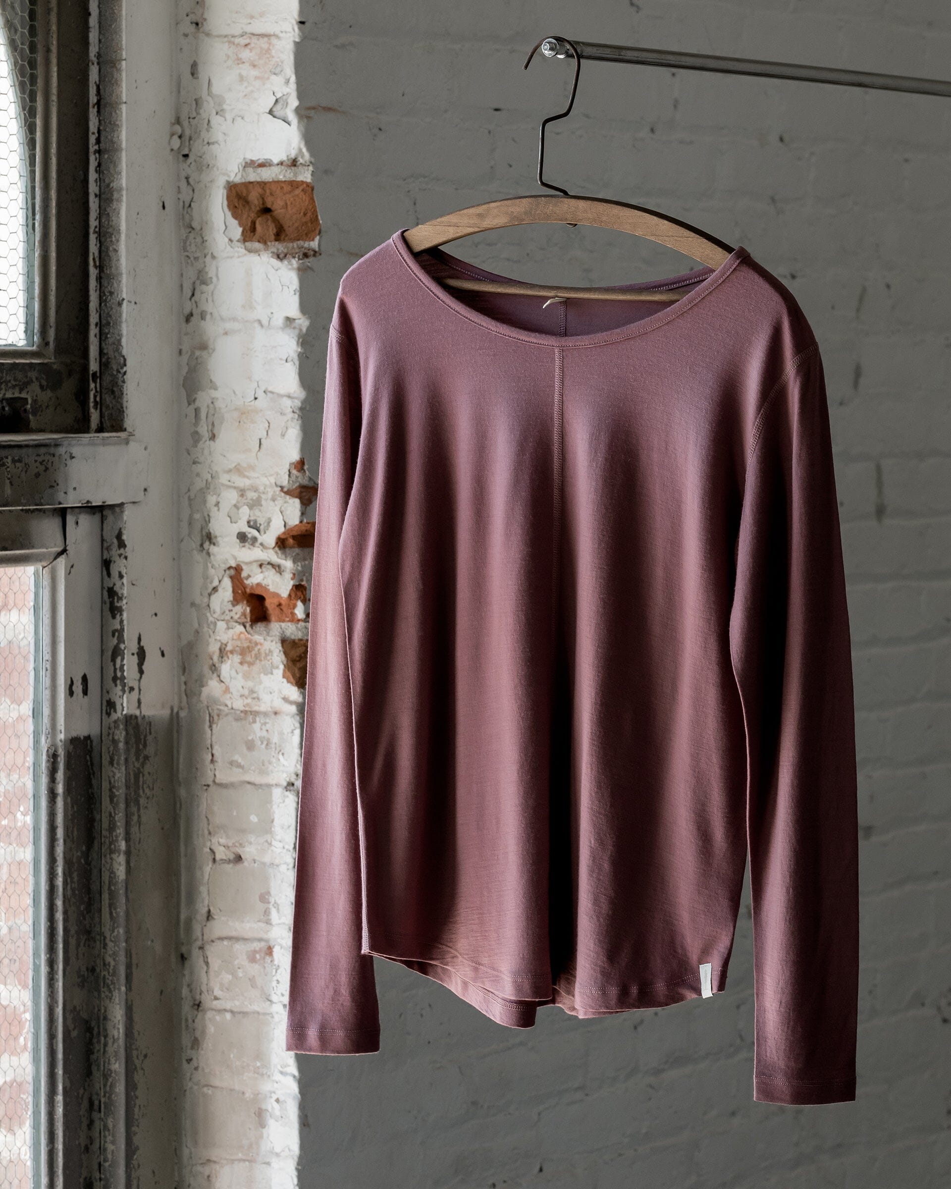 The 195 Merino Long Sleeve in Raspberry - Front #color_raspberry