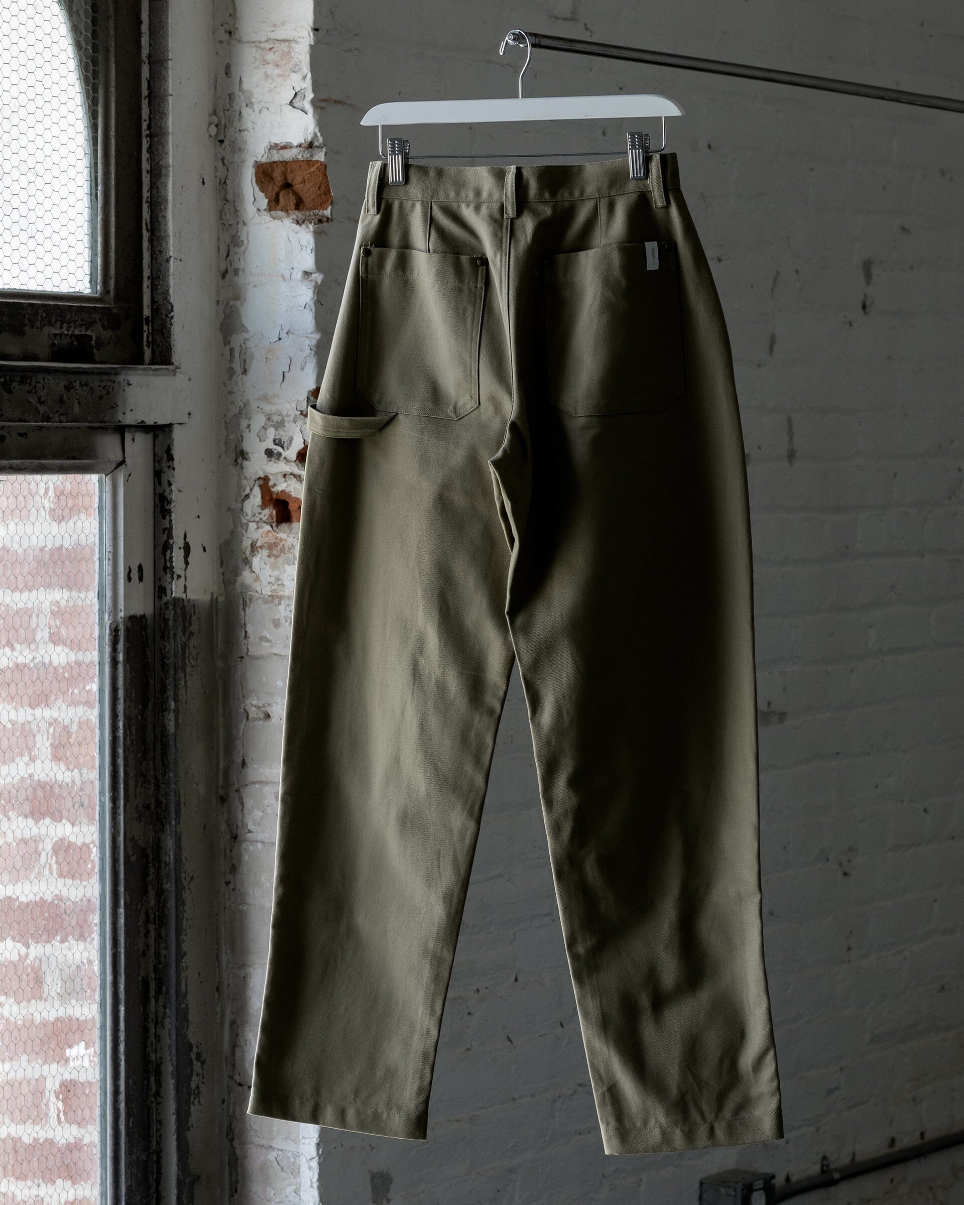 The Womens Canvas Work Pant in Coriander - Back #color_coriander
