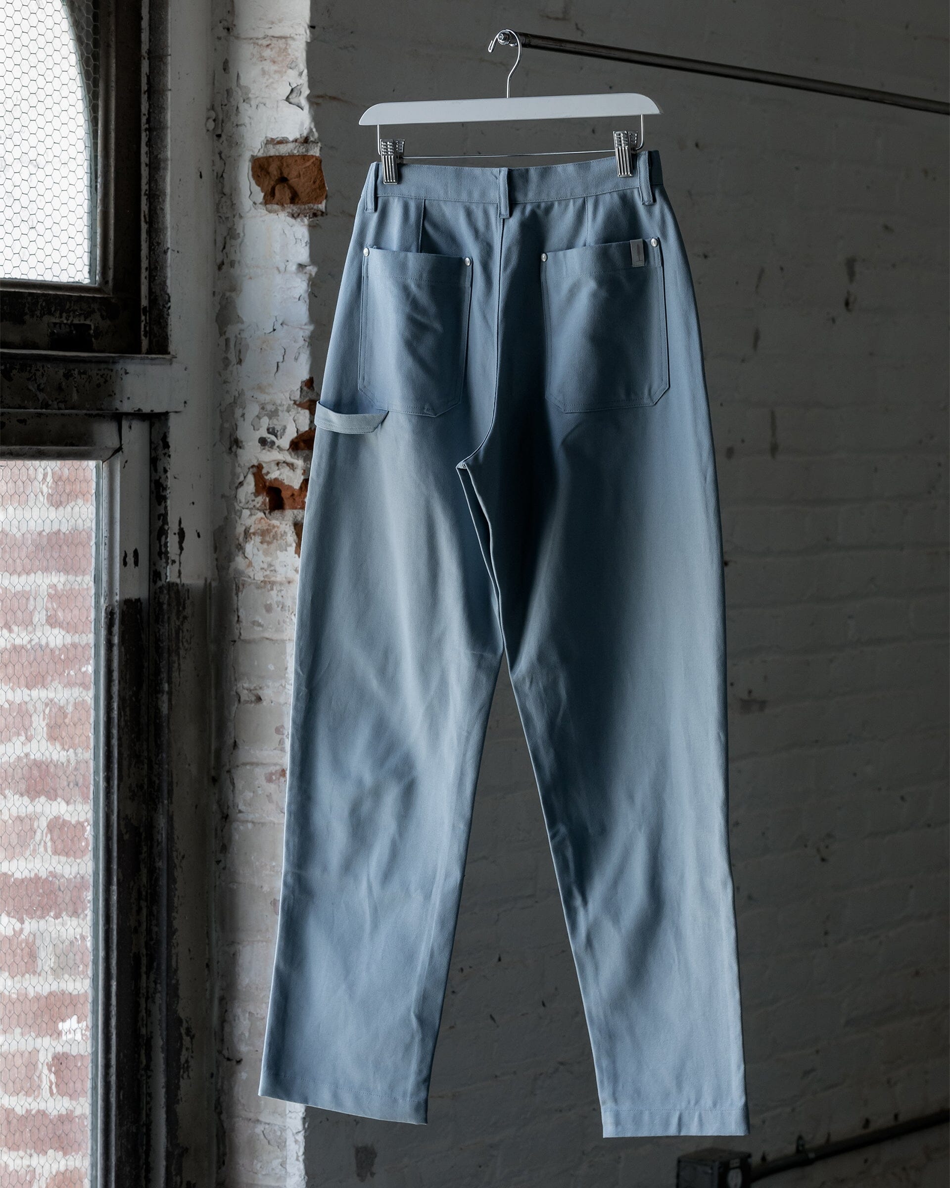The Womens Canvas Work Pant in Sky Blue - Back #color_sky blue