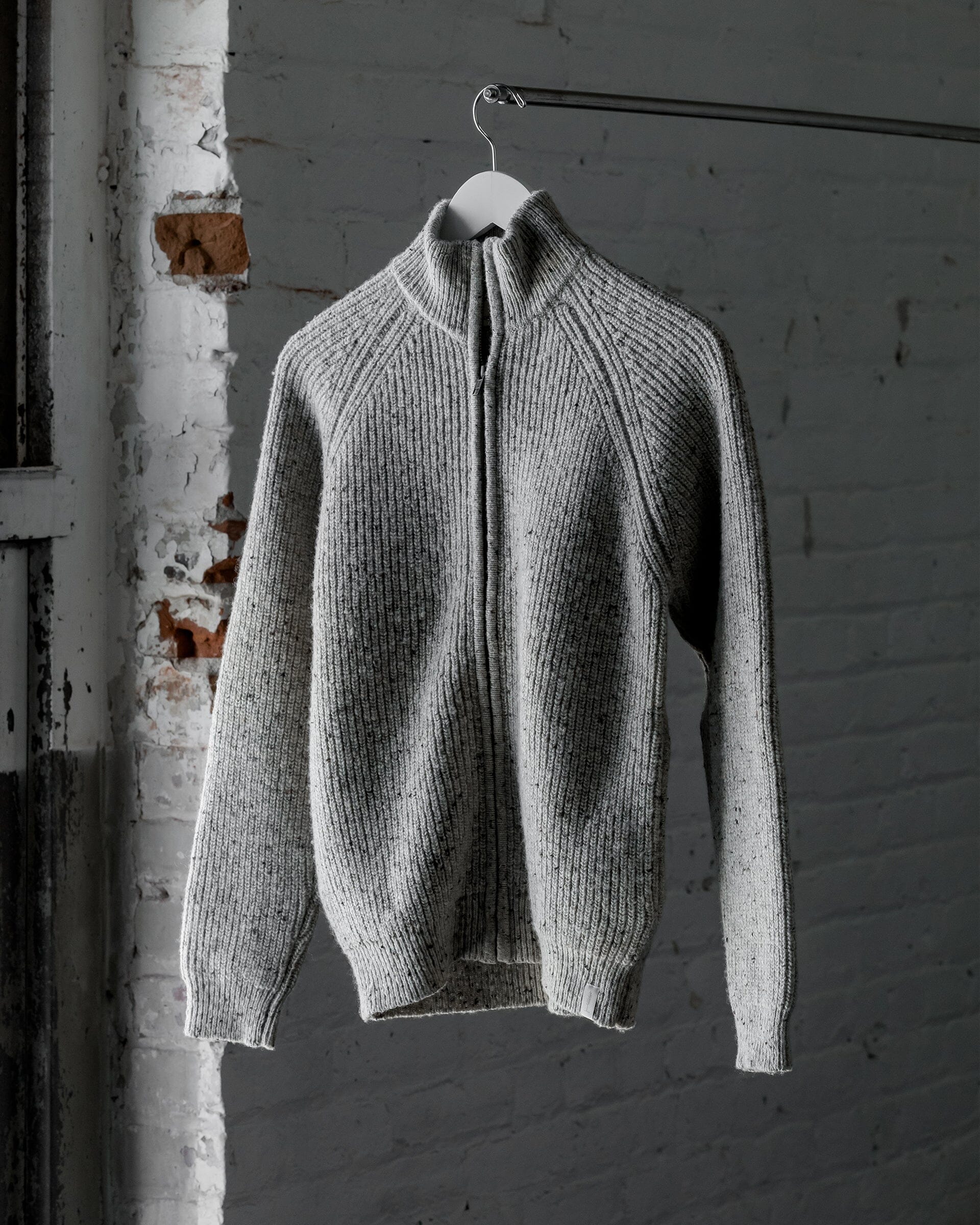 The Mens Fisherman Sweater in Speckled Oat - Front 1 #color_speckled oat