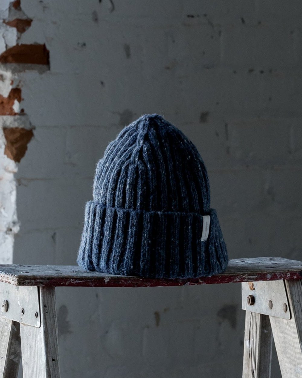 The Fisherman Toque in Speckled Blue Front #color_speckled-blue