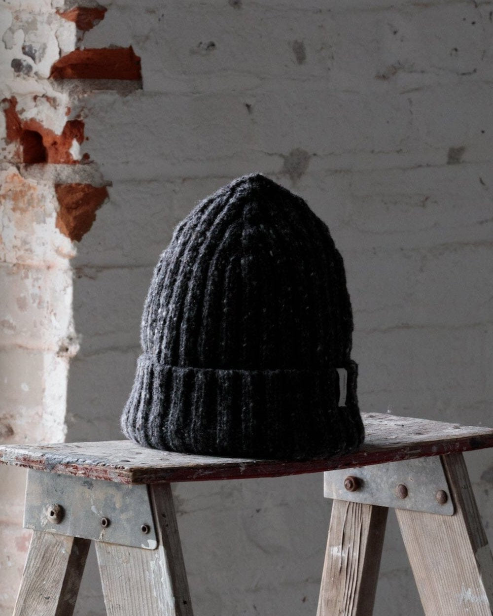 The Fisherman Toque in Speckled Charcoal Front #color_speckled-charcoal