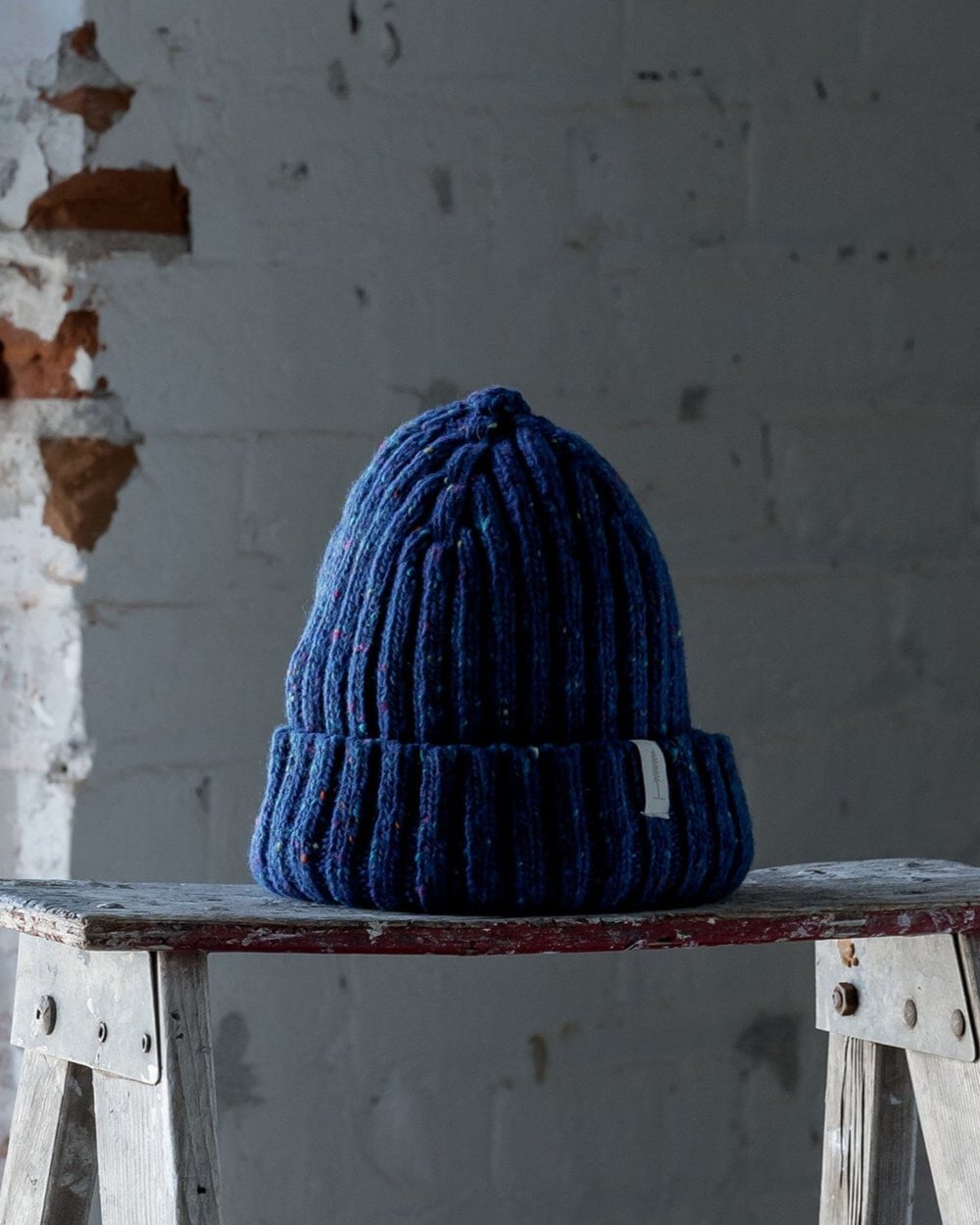 The Fisherman Toque in Speckled Deep Blue Front #color_speckled-deep-blue