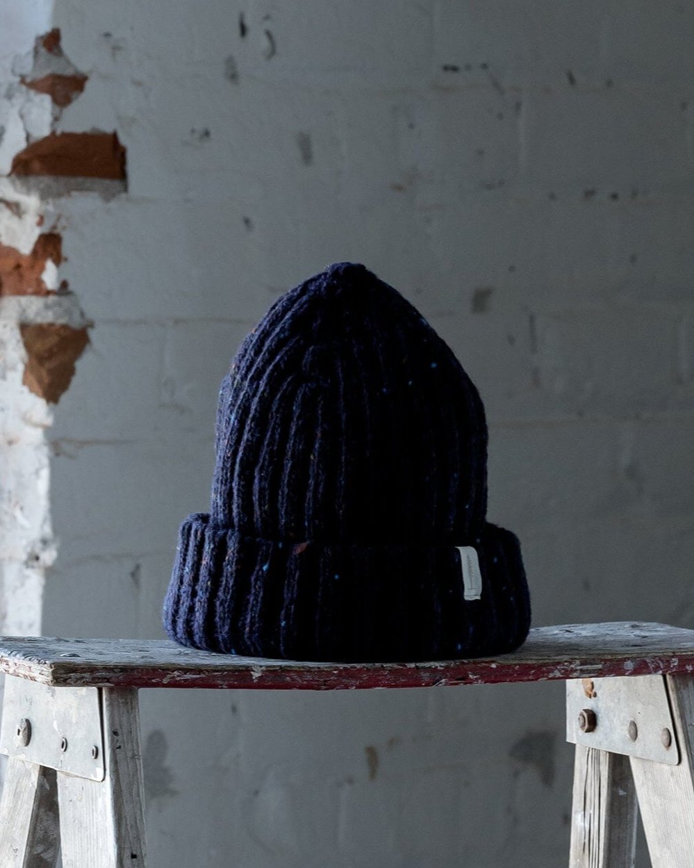 The Fisherman Toque in Speckled Navy Front #color_speckled-navy