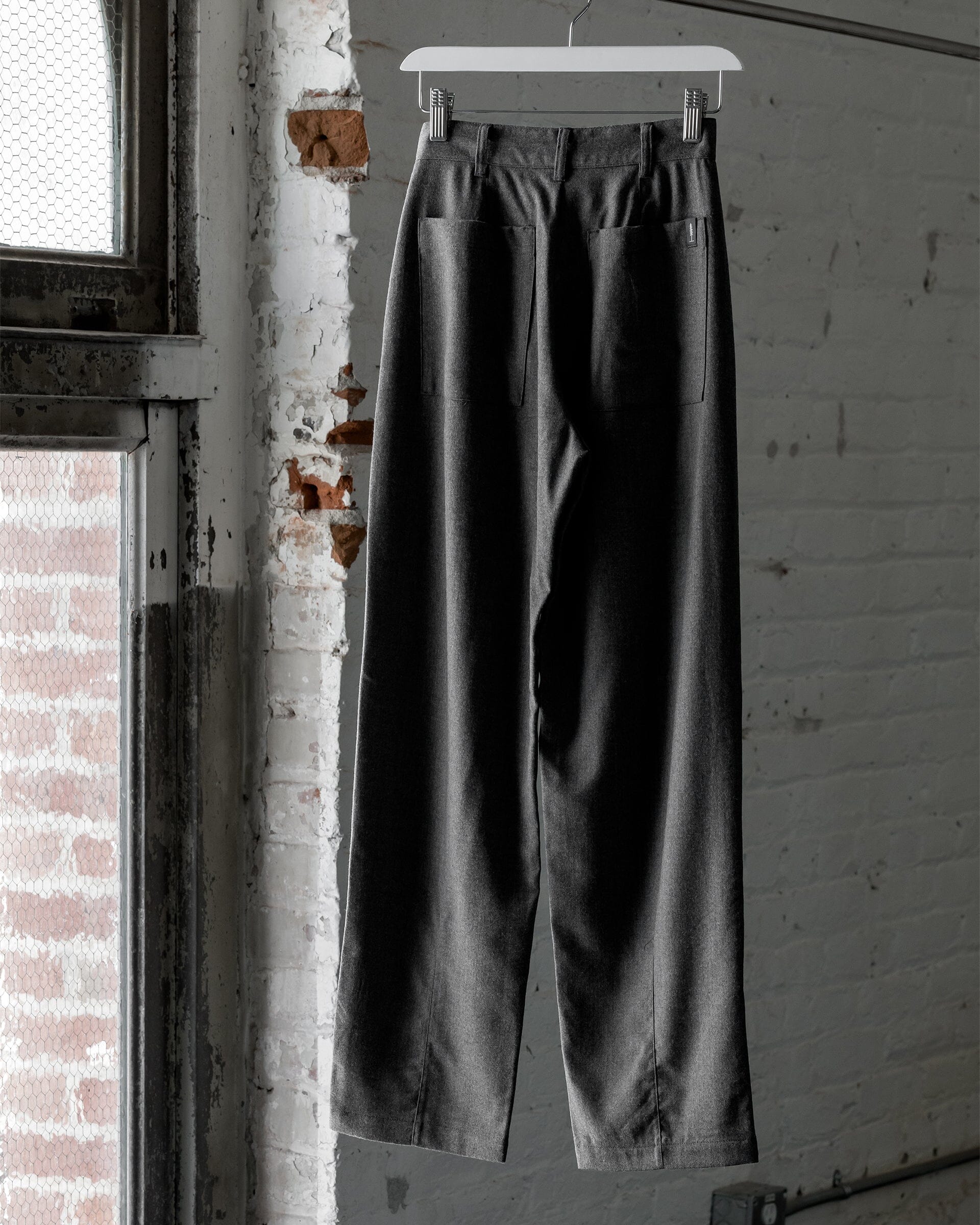 The Womens Light Wool Pant in Heather Grey - Back #color_heather grey