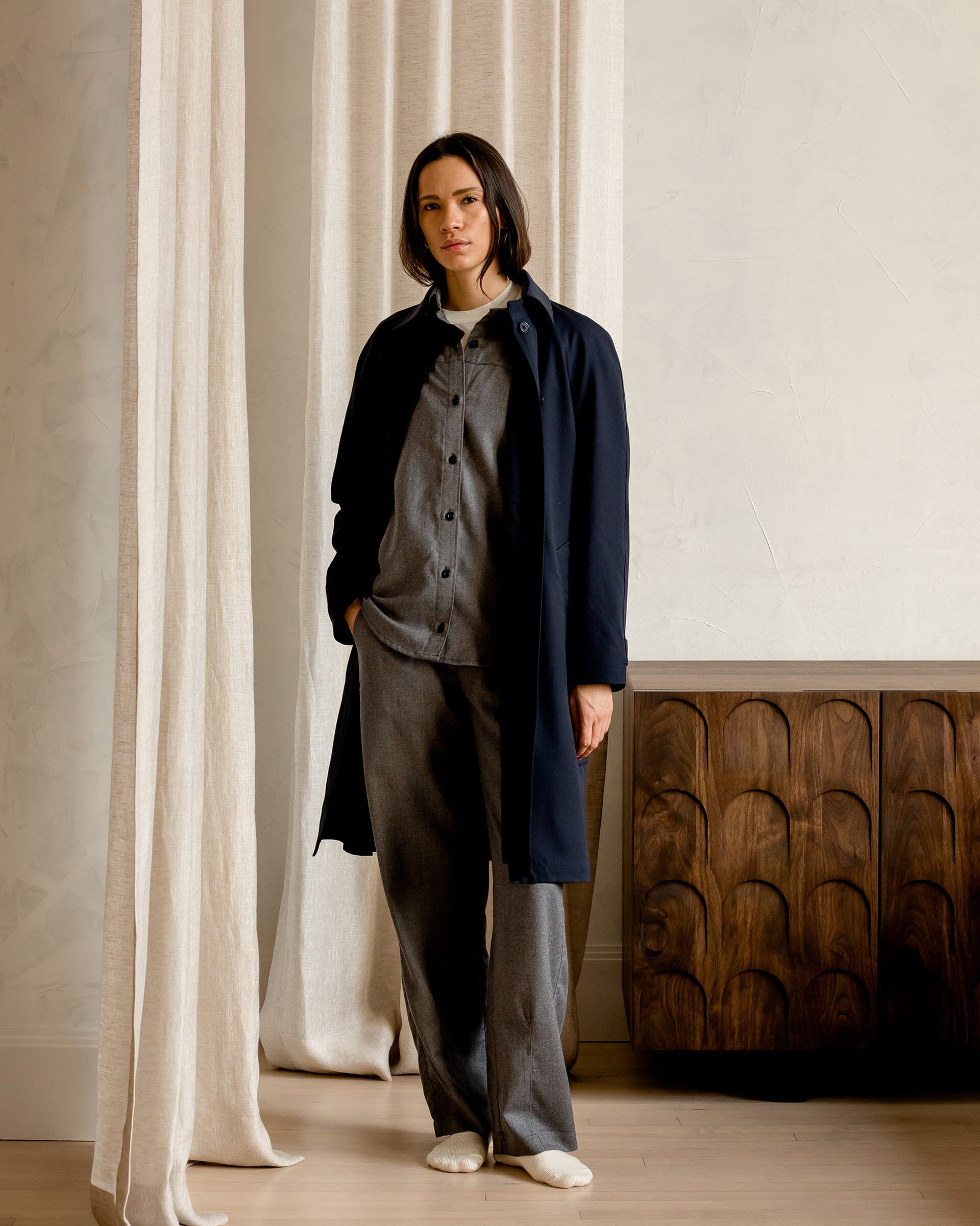 The Marzotto Trench in Navy - Lookbook 2 #color_navy