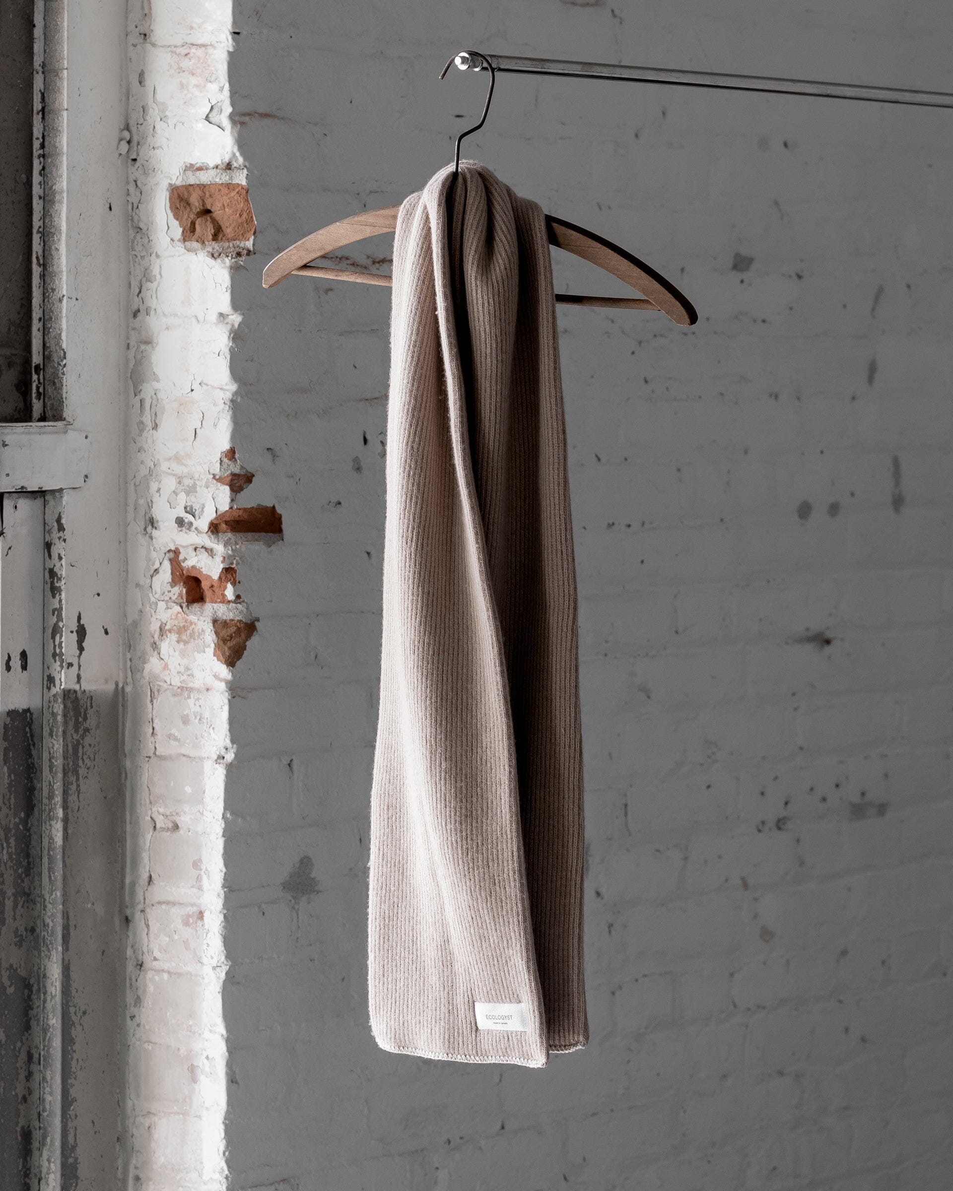 #color_beige The Merino/Cashmere Scarf in Beige Front 1 