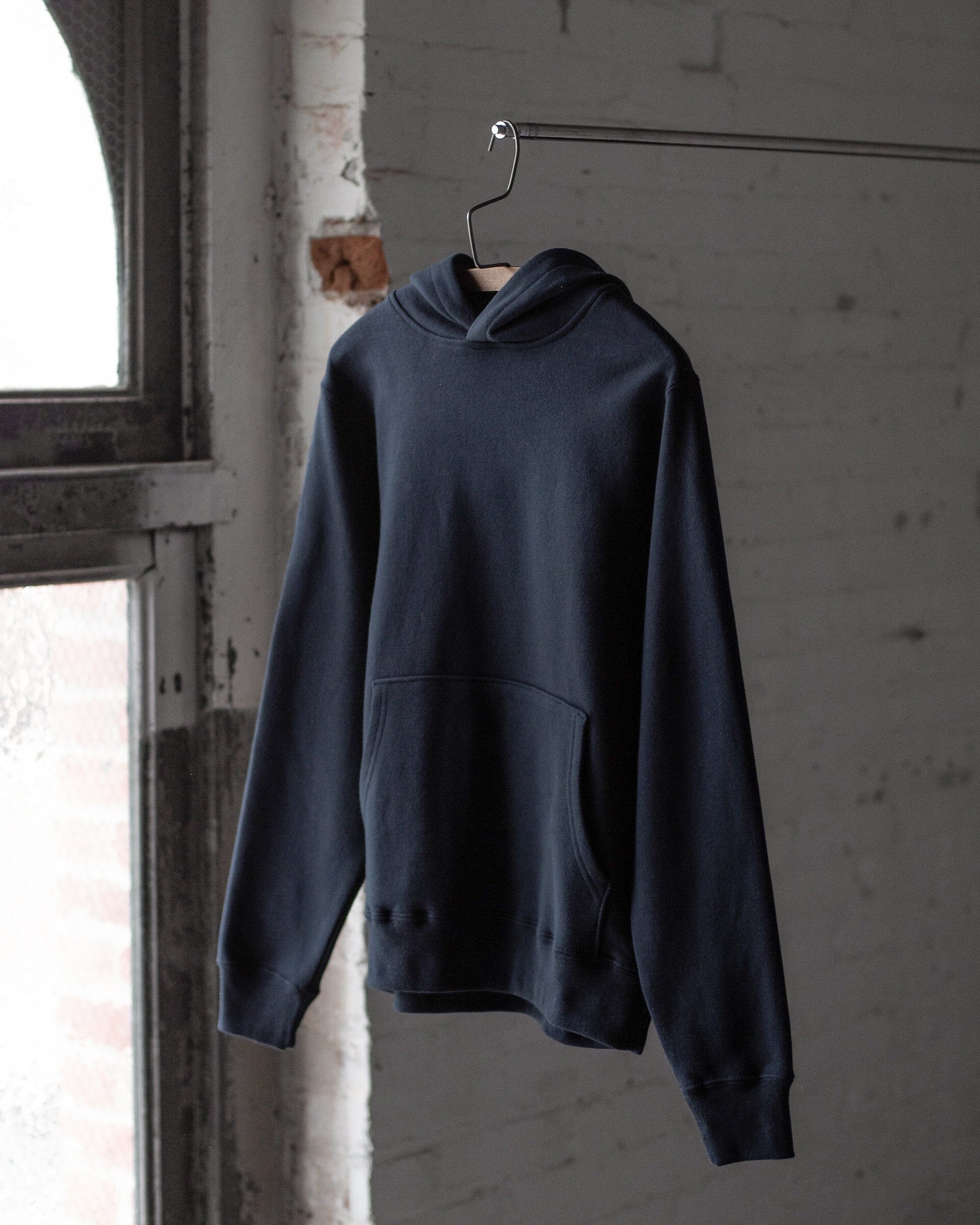 #color_navy The Organic Pullover Hoodie in Navy