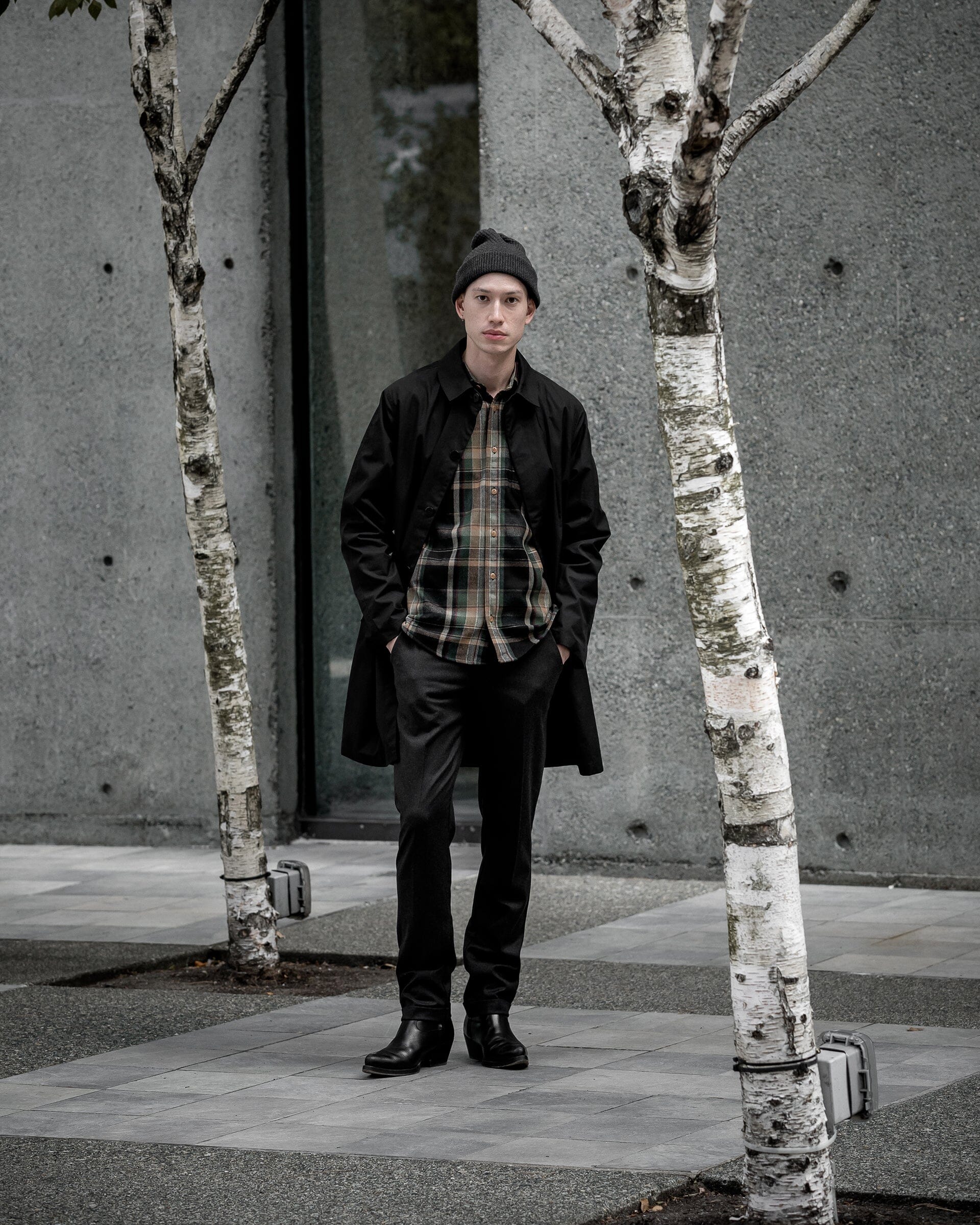 The Ecologyst Wool Shirt in Plaid - On Model 1 #color_plaid