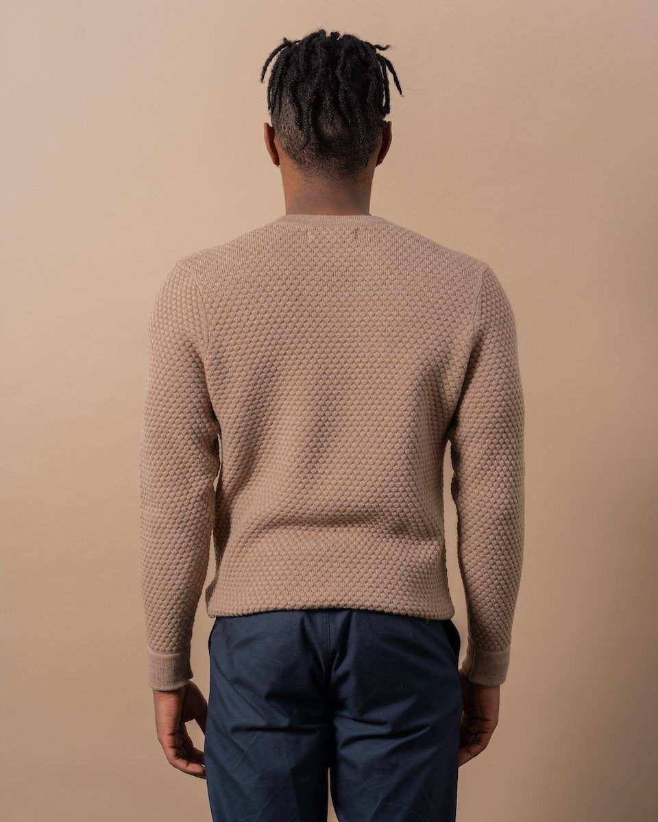 The Merino Sweater in Nutmeg - Back #colour_nutmeg