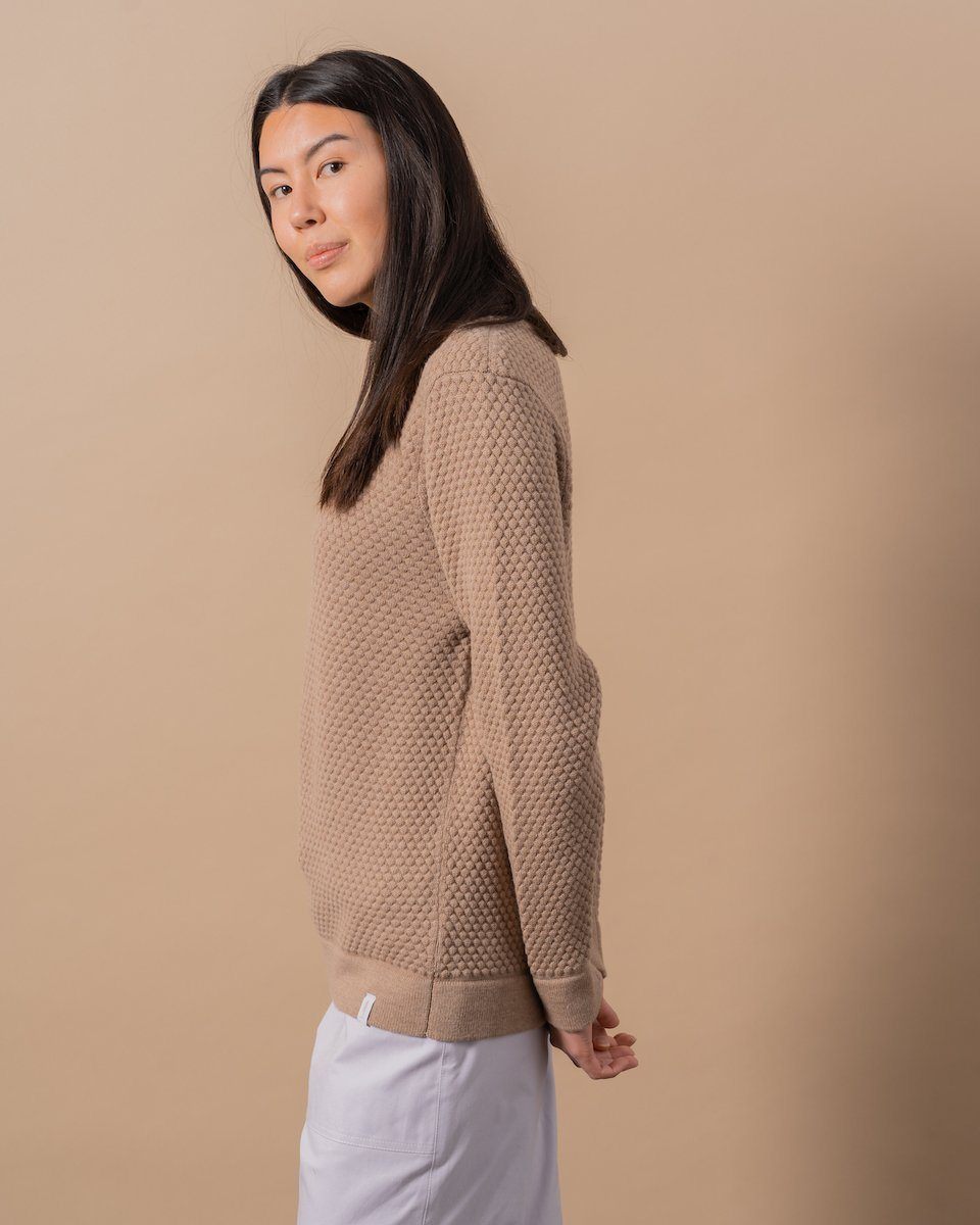 The Merino Sweater in Nutmeg - Side #colour_nutmeg