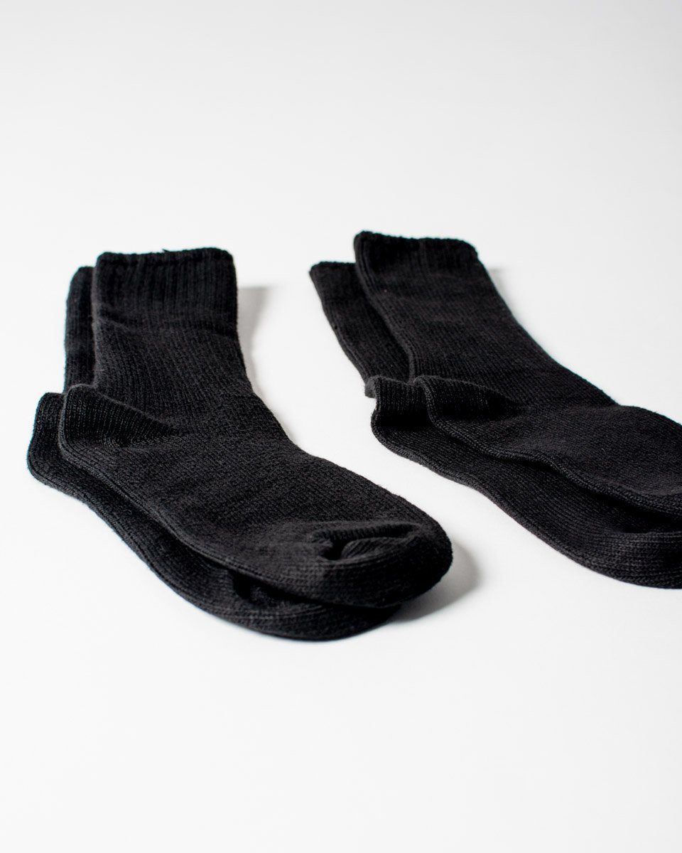 The Classic Crew Sock in Black Flat Lay #color_black