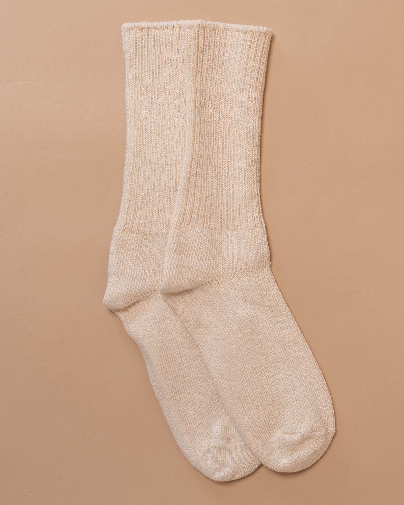 The Classic Crew Sock in Natural Flat Lay #color_natural
