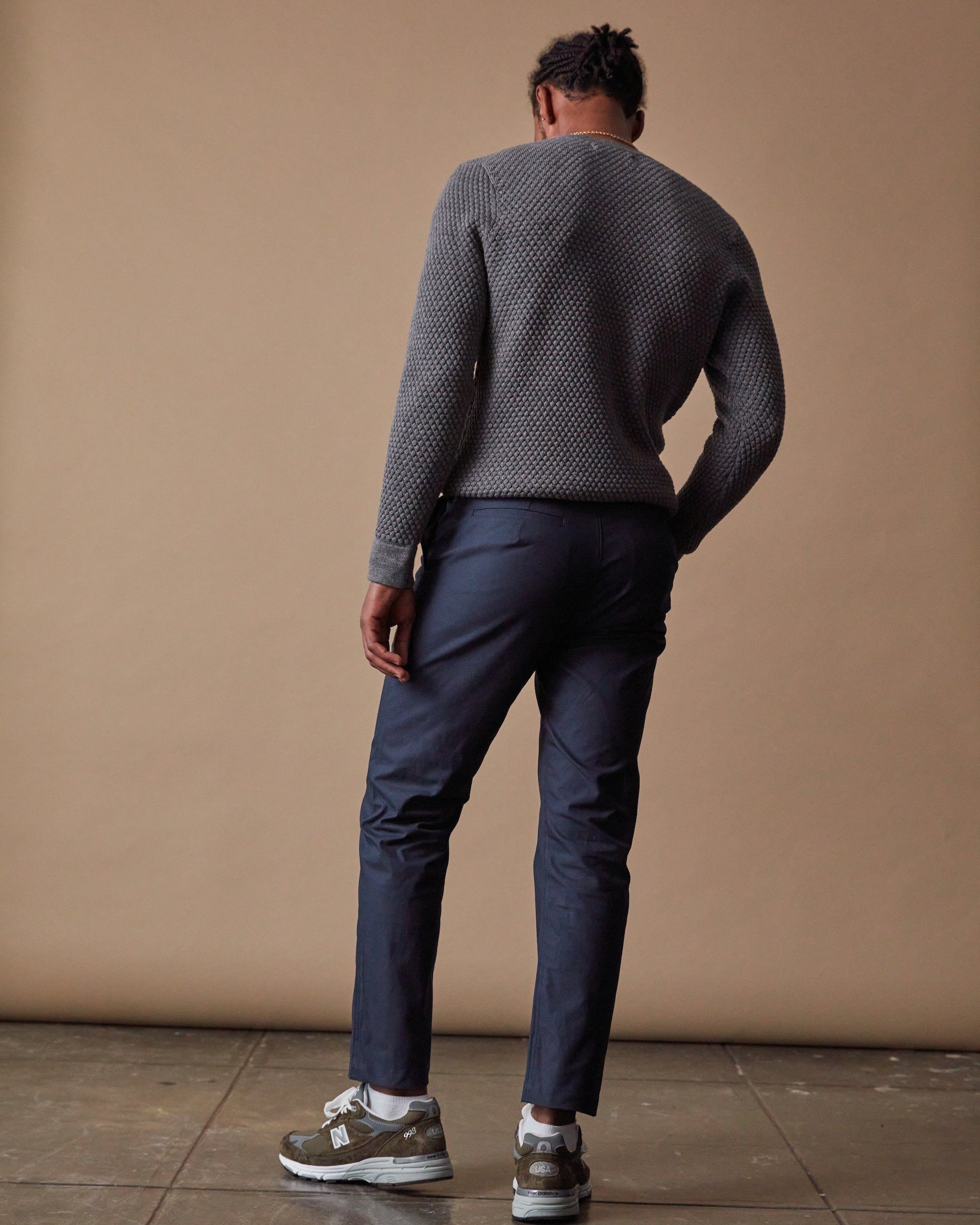 The Merino Sweater in Grey - Back #colour_grey