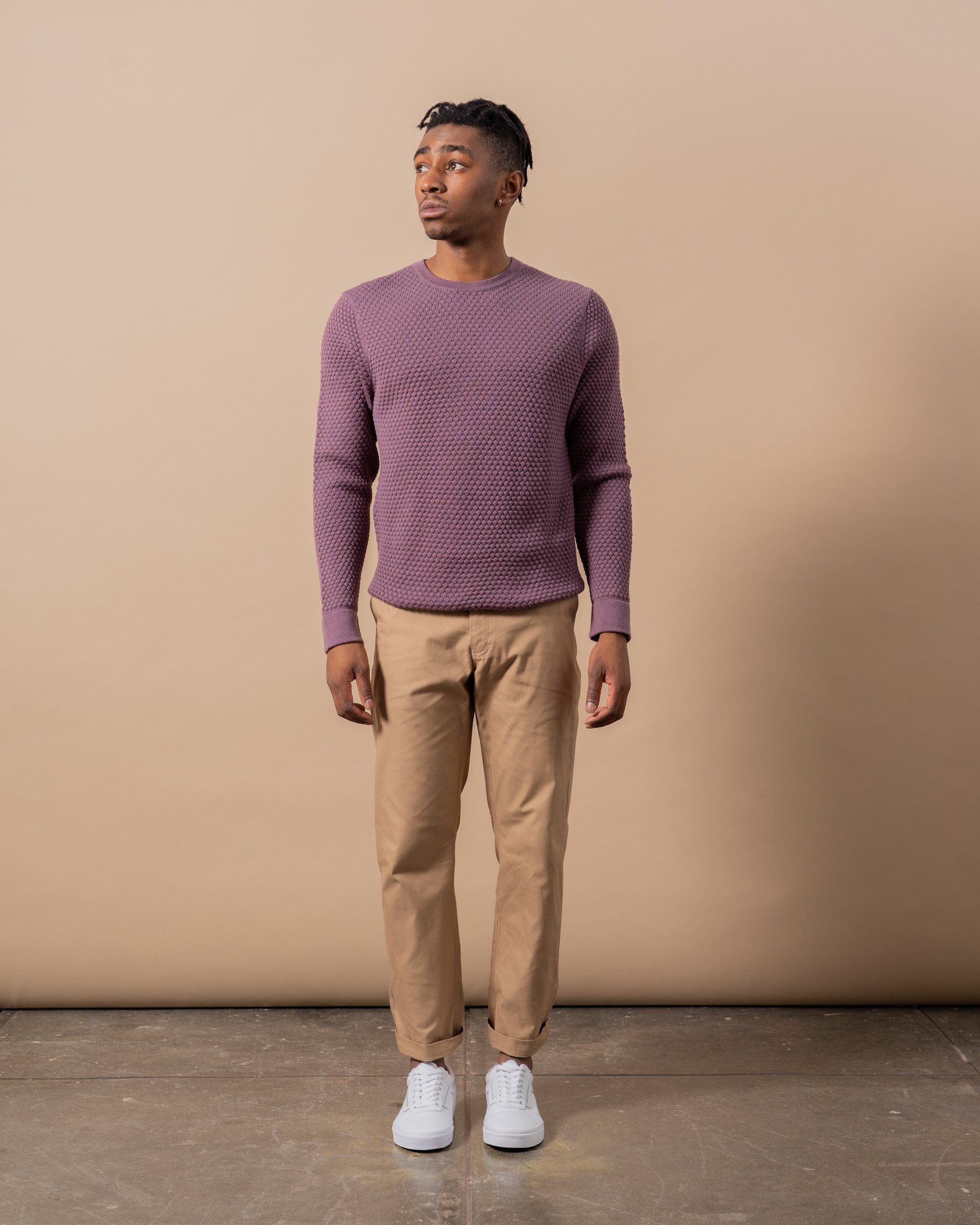 The Merino Sweater in Plum - Front #colour_plum